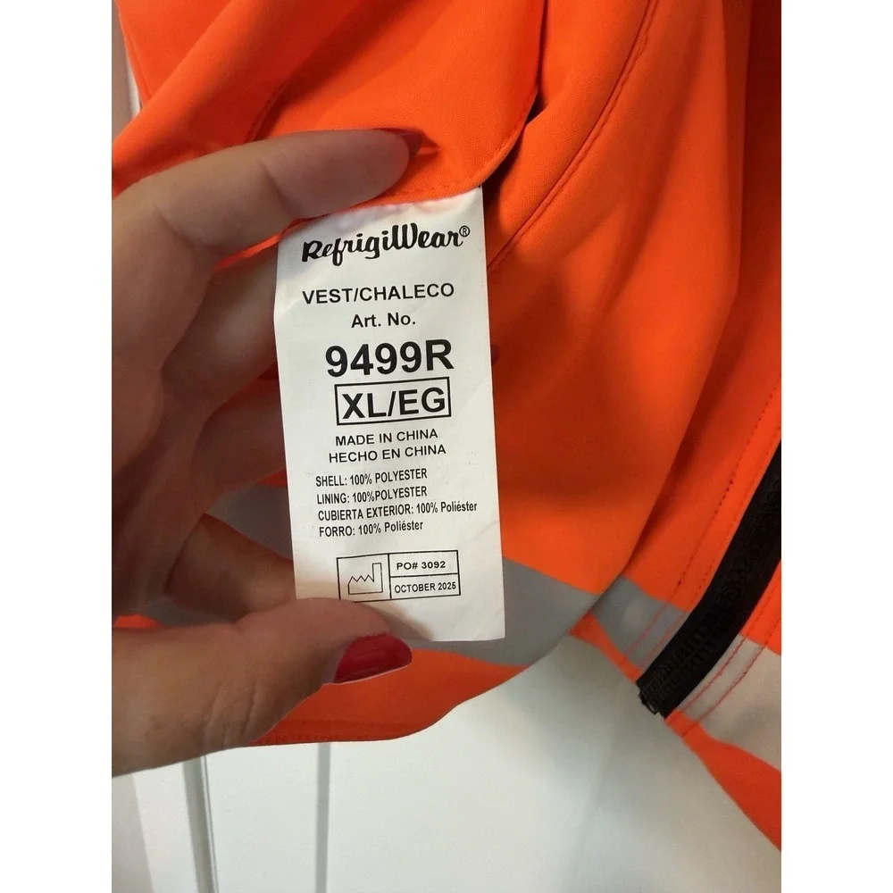 NEW RefrigiWear HiVis Reversible Softshell Safety Vest Orange Men's Size XL 9499